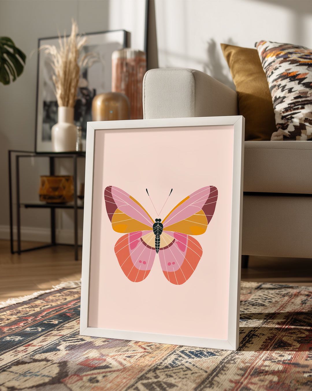 Kelebek - Renkli Kanat Deseni Poster Tablosu