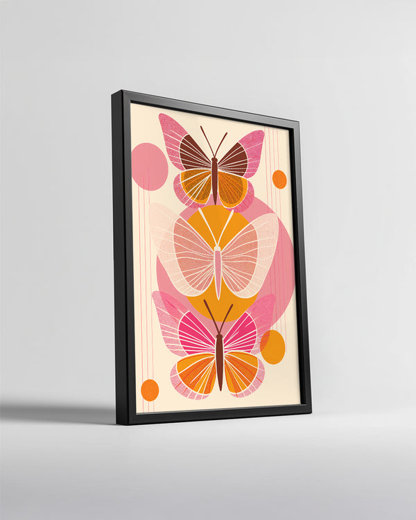 Kelebek - Renkli Kanatlar Deseni Poster Tablosu
