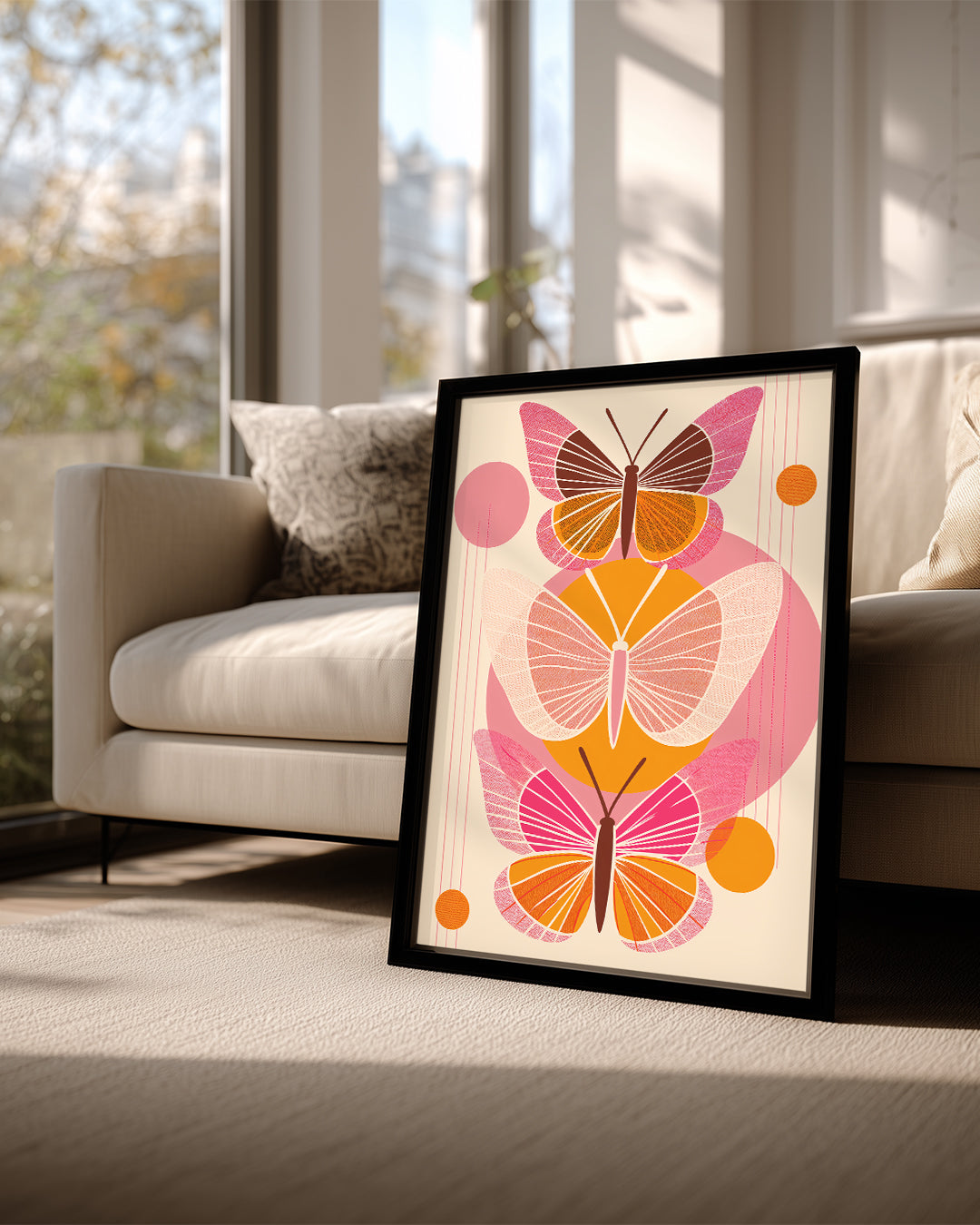 Kelebek - Renkli Kanatlar Deseni Poster Tablosu
