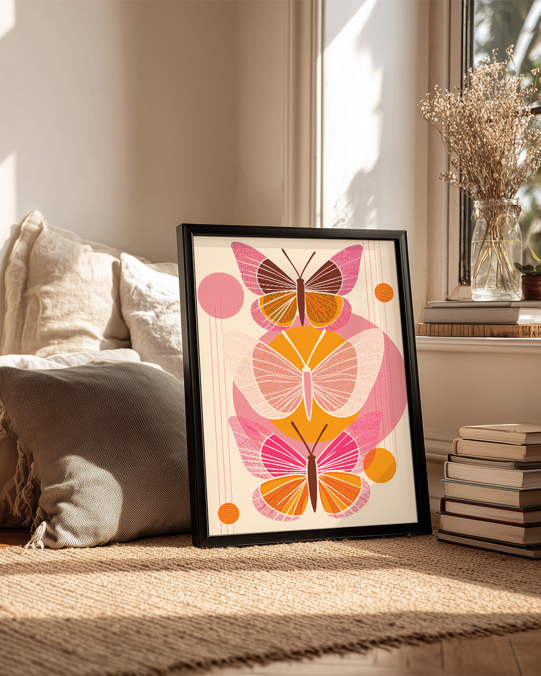 Kelebek - Renkli Kanatlar Deseni Poster Tablosu