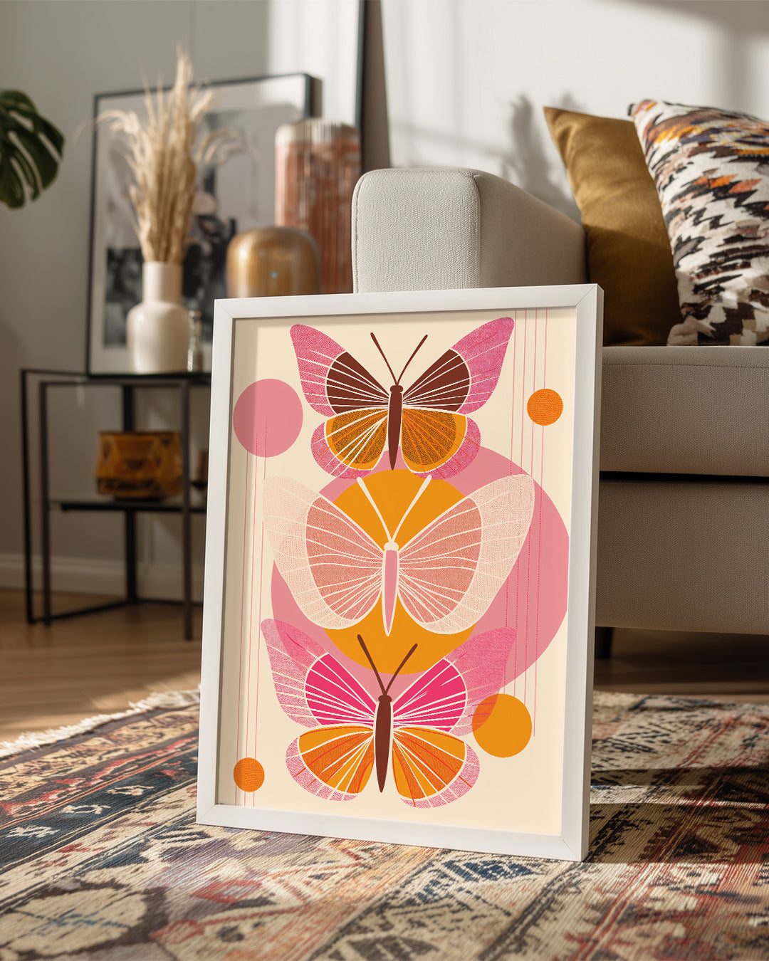 Kelebek - Renkli Kanatlar Deseni Poster Tablosu