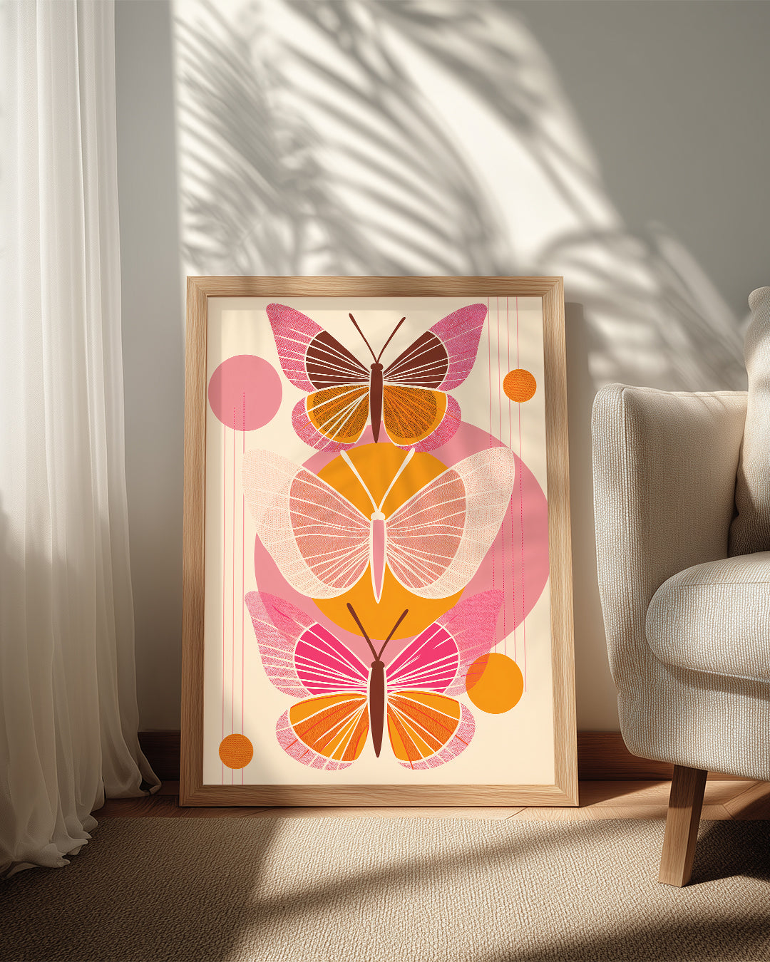 Kelebek - Renkli Kanatlar Deseni Poster Tablosu