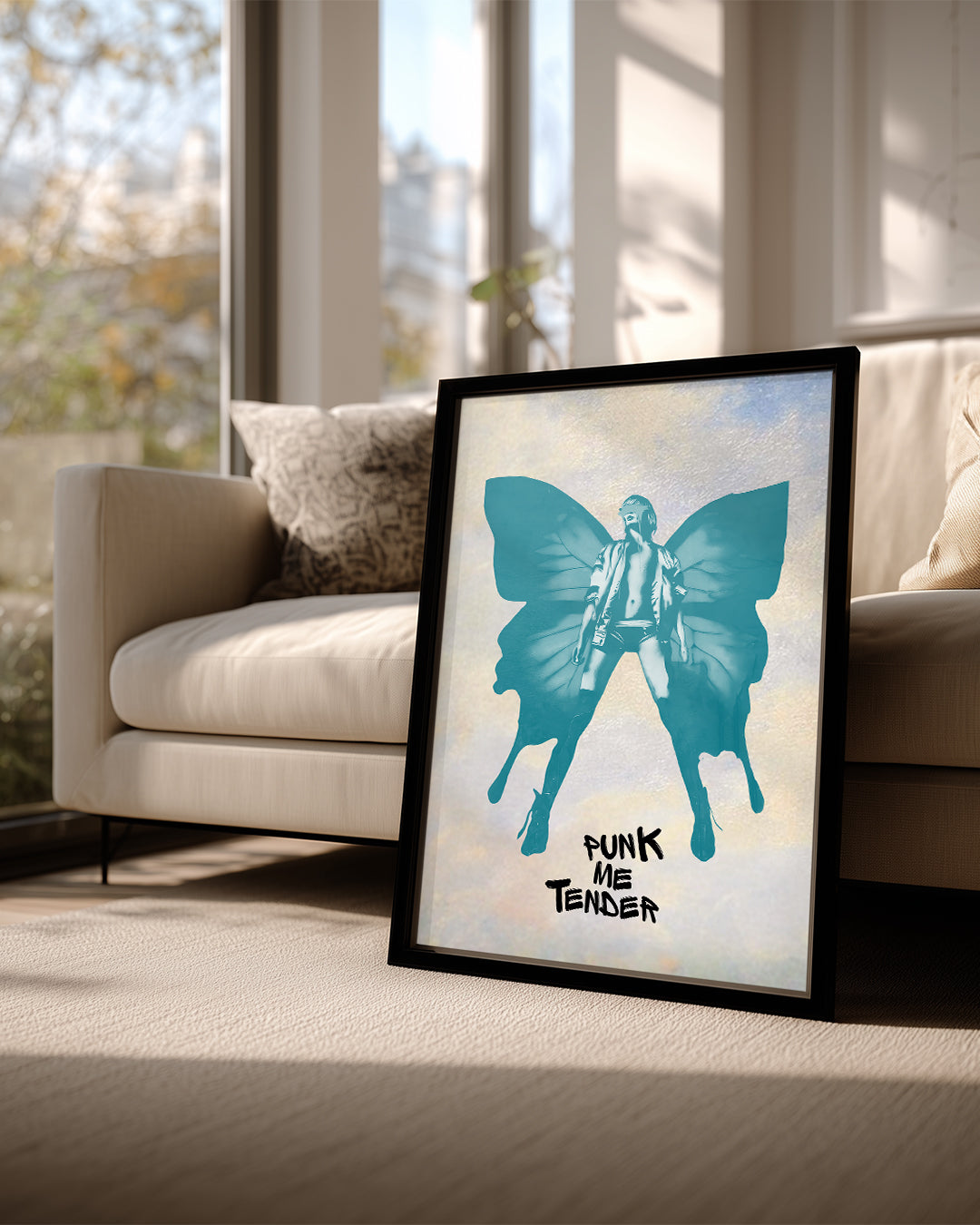 Kelebek Punk - Kanatlı İnsan Silueti Poster Tablosu