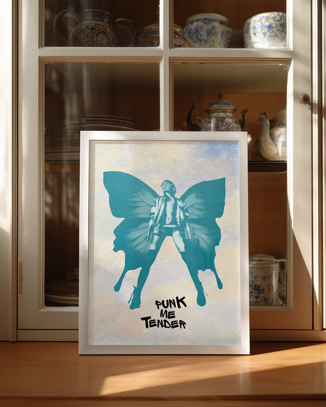 Kelebek Punk - Kanatlı İnsan Silueti Poster Tablosu