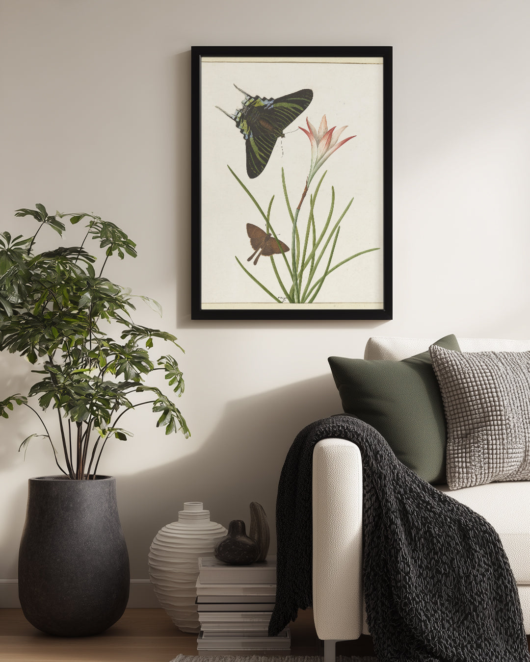 Kelebek ve Çiçek Poster Tablosu