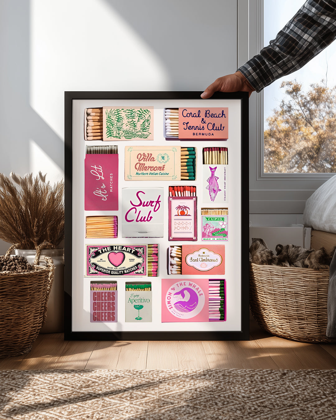 Kibrit Kutusu Kolajı - Retro Tasarım Çeşitleri Poster Tablosu