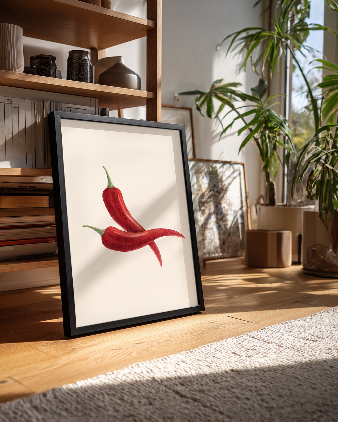 Kırmızı Biber - Doğal Çizim Tasarımı Poster Tablosu