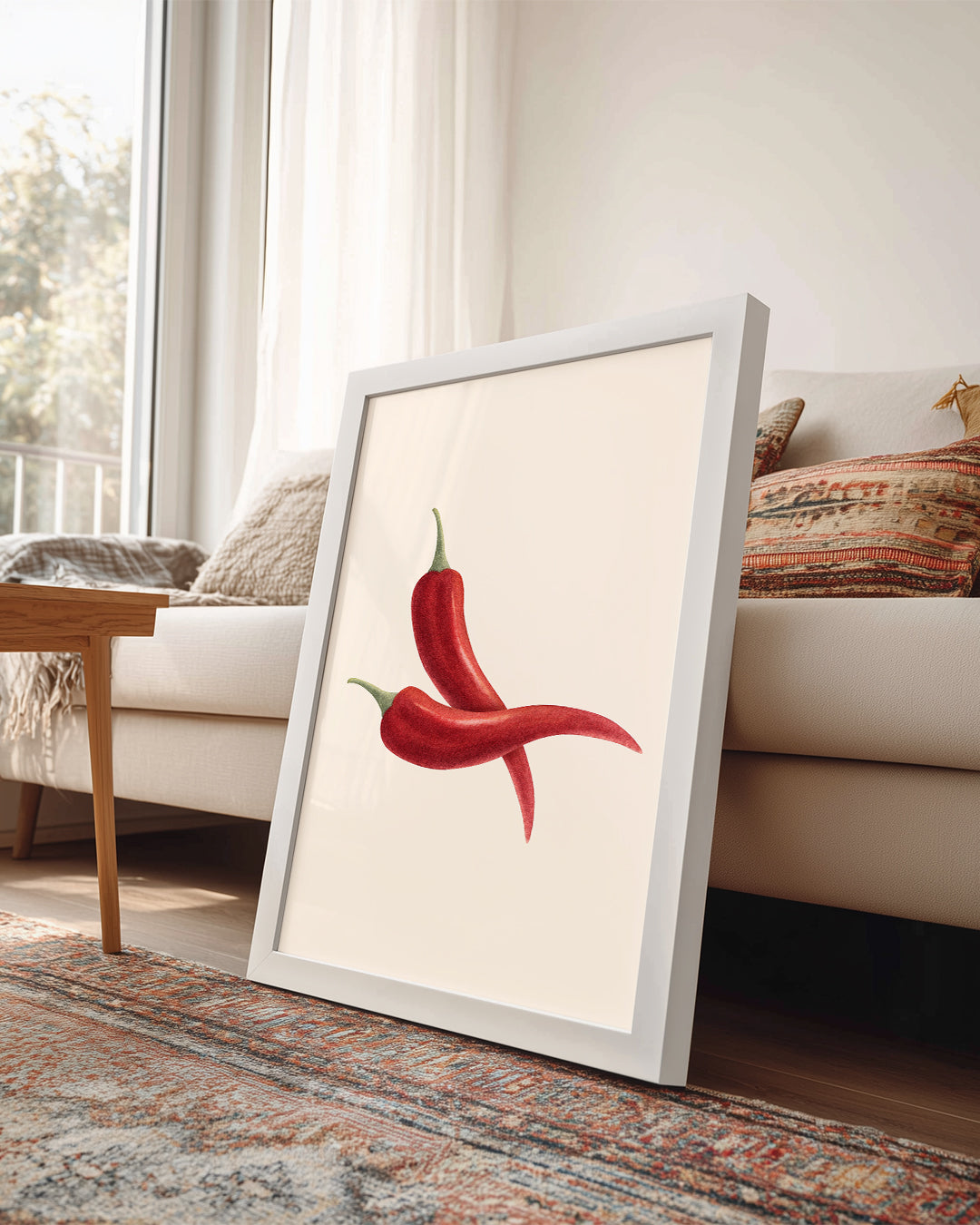 Kırmızı Biber - Doğal Çizim Tasarımı Poster Tablosu