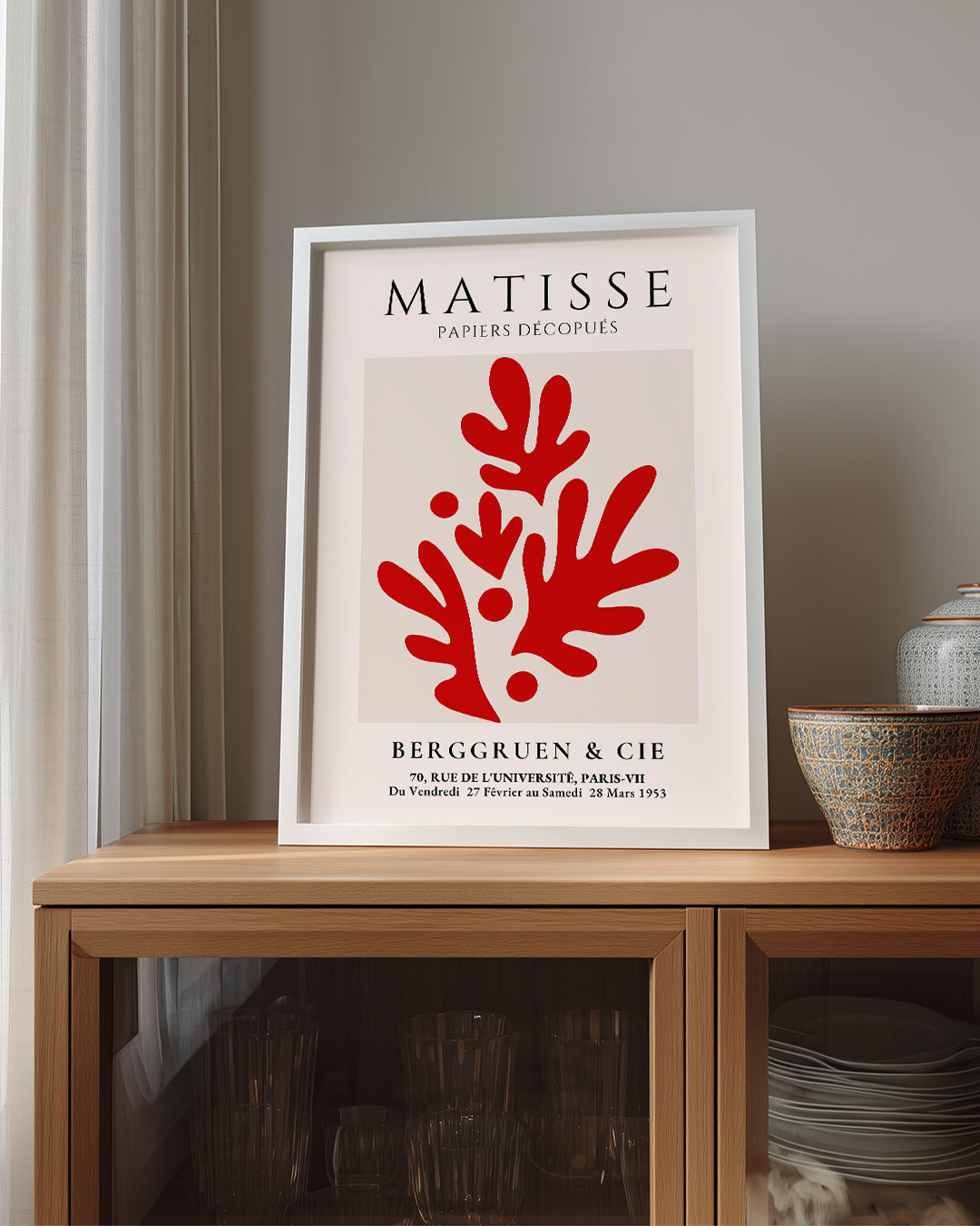 Kırmızı Yaprak Kompozisyonu - Henri Matisse - 1953 Poster Tablosu