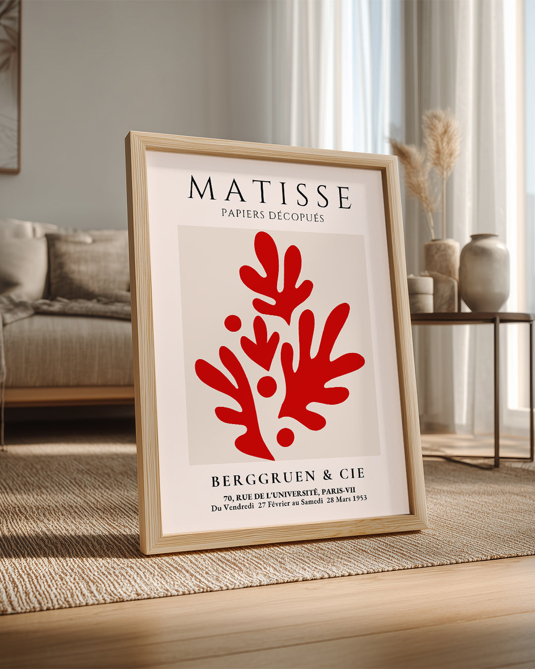 Kırmızı Yaprak Kompozisyonu - Henri Matisse - 1953 Poster Tablosu