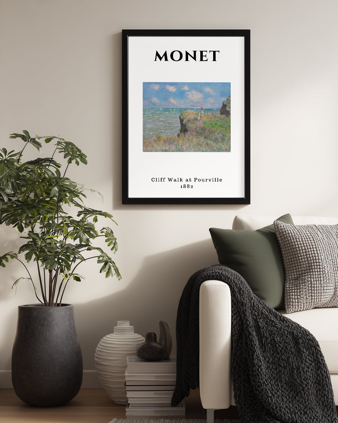 Kıyı Yürüyüşü - Claude Monet - 1882 Poster Tablosu
