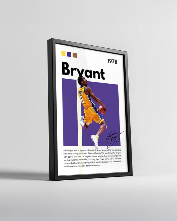 Kobe Bryant 1978 Mor Arkaplan Poster Tablosu
