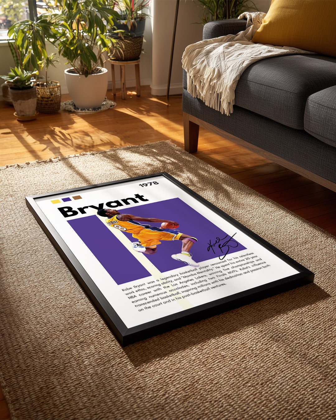 Kobe Bryant 1978 Mor Arkaplan Poster Tablosu