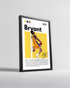 Kobe Bryant 1978 Sarı Arkaplan Poster Tablosu