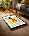 Kobe Bryant 1978 Sarı Arkaplan Poster Tablosu
