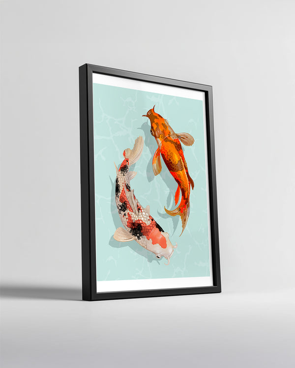 Koi - Parlak Renk Deseni Poster Tablosu