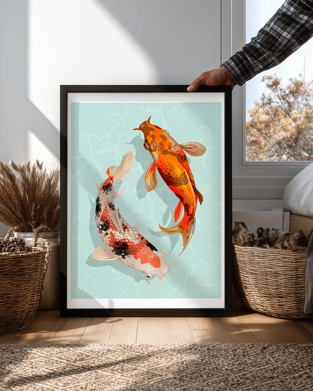 Koi - Parlak Renk Deseni Poster Tablosu