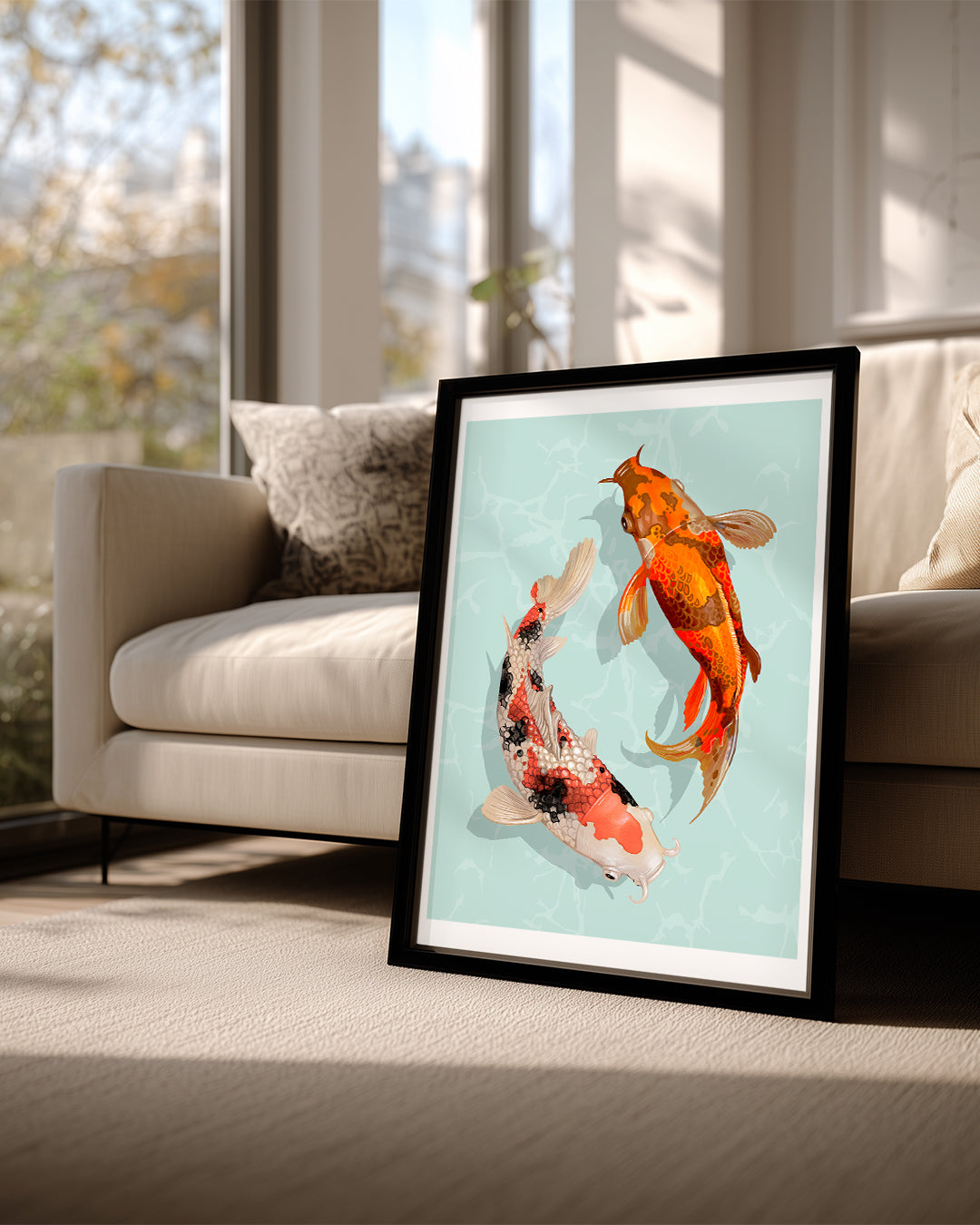 Koi - Parlak Renk Deseni Poster Tablosu
