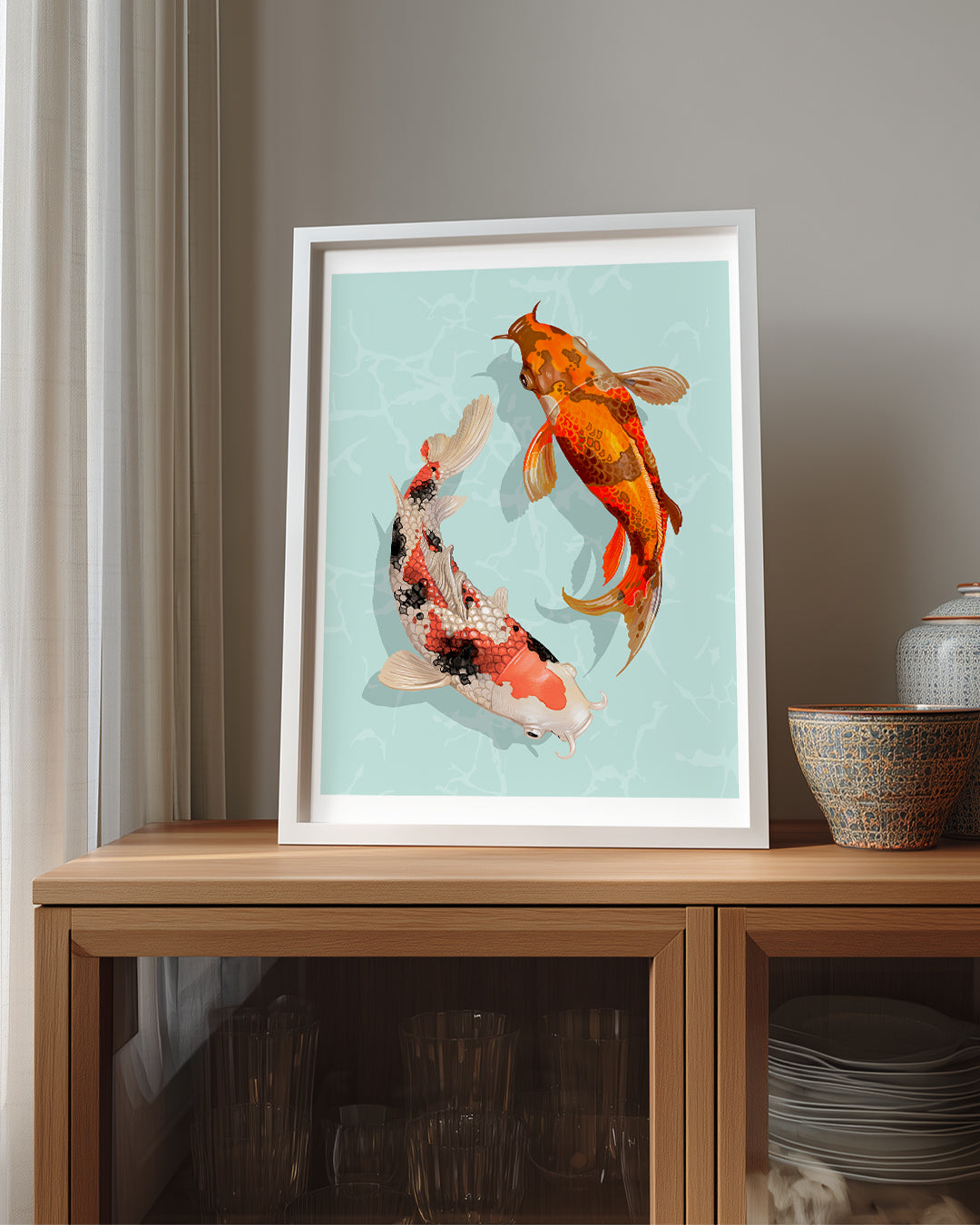 Koi - Parlak Renk Deseni Poster Tablosu