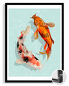 Koi - Parlak Renk Deseni Poster Tablosu
