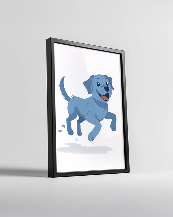 Köpek - Mavi Mutluluk Poster Tablosu