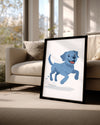 Köpek - Mavi Mutluluk Poster Tablosu