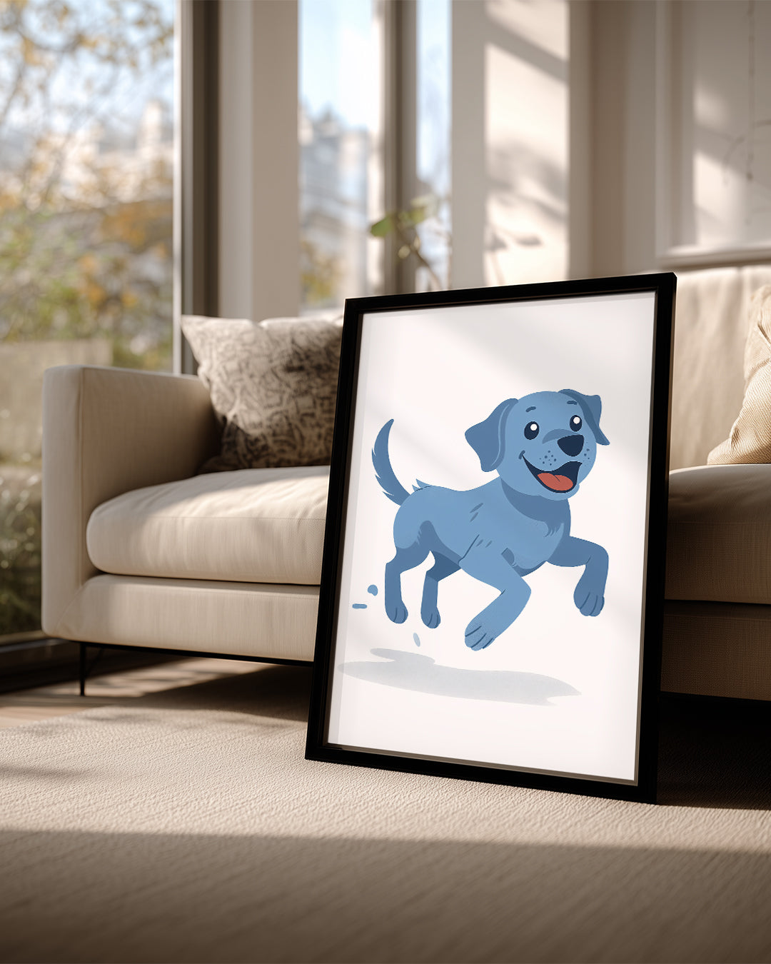 Köpek - Mavi Mutluluk Poster Tablosu