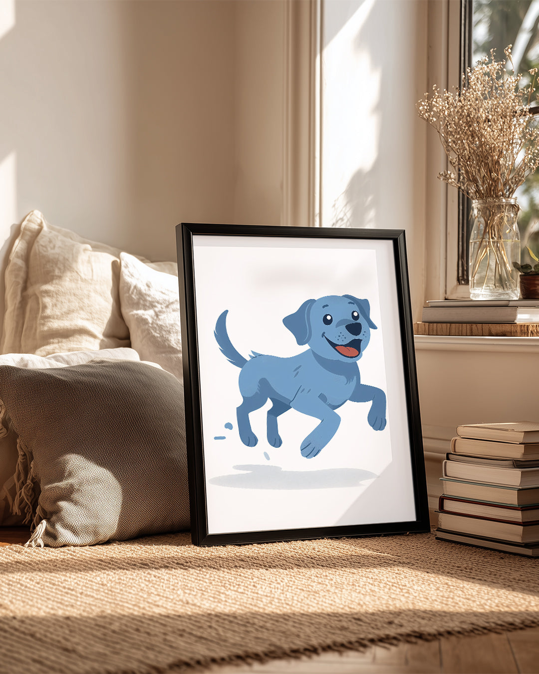 Köpek - Mavi Mutluluk Poster Tablosu