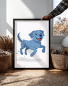 Köpek - Mavi Mutluluk Poster Tablosu