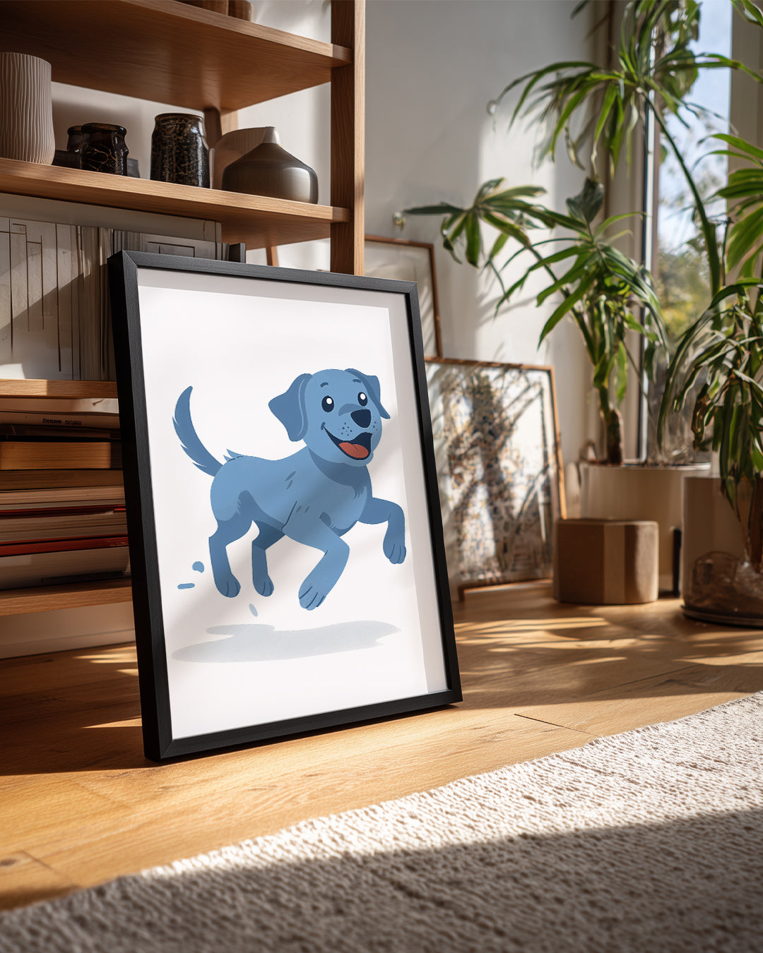 Köpek - Mavi Mutluluk Poster Tablosu