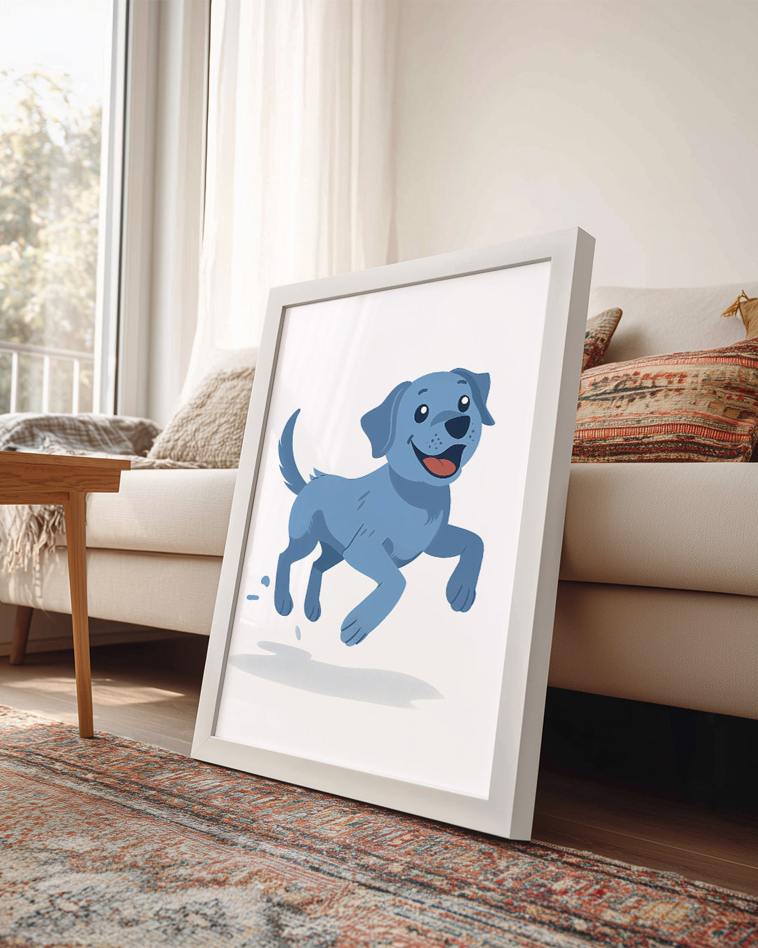 Köpek - Mavi Mutluluk Poster Tablosu
