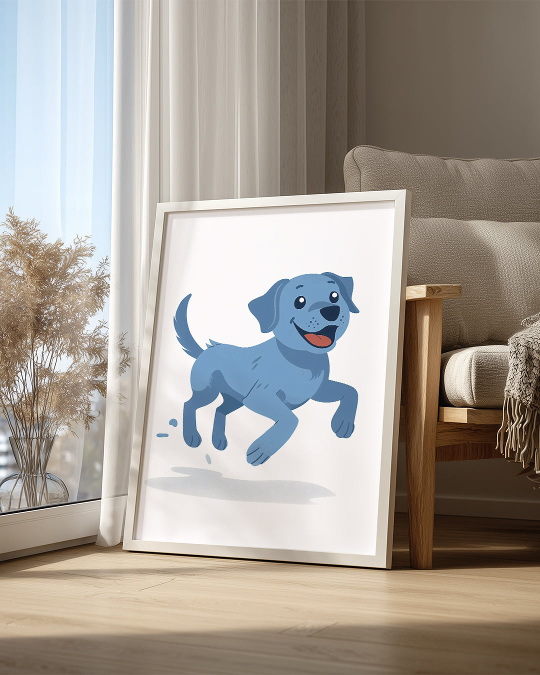 Köpek - Mavi Mutluluk Poster Tablosu