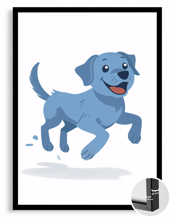 Köpek - Mavi Mutluluk Poster Tablosu