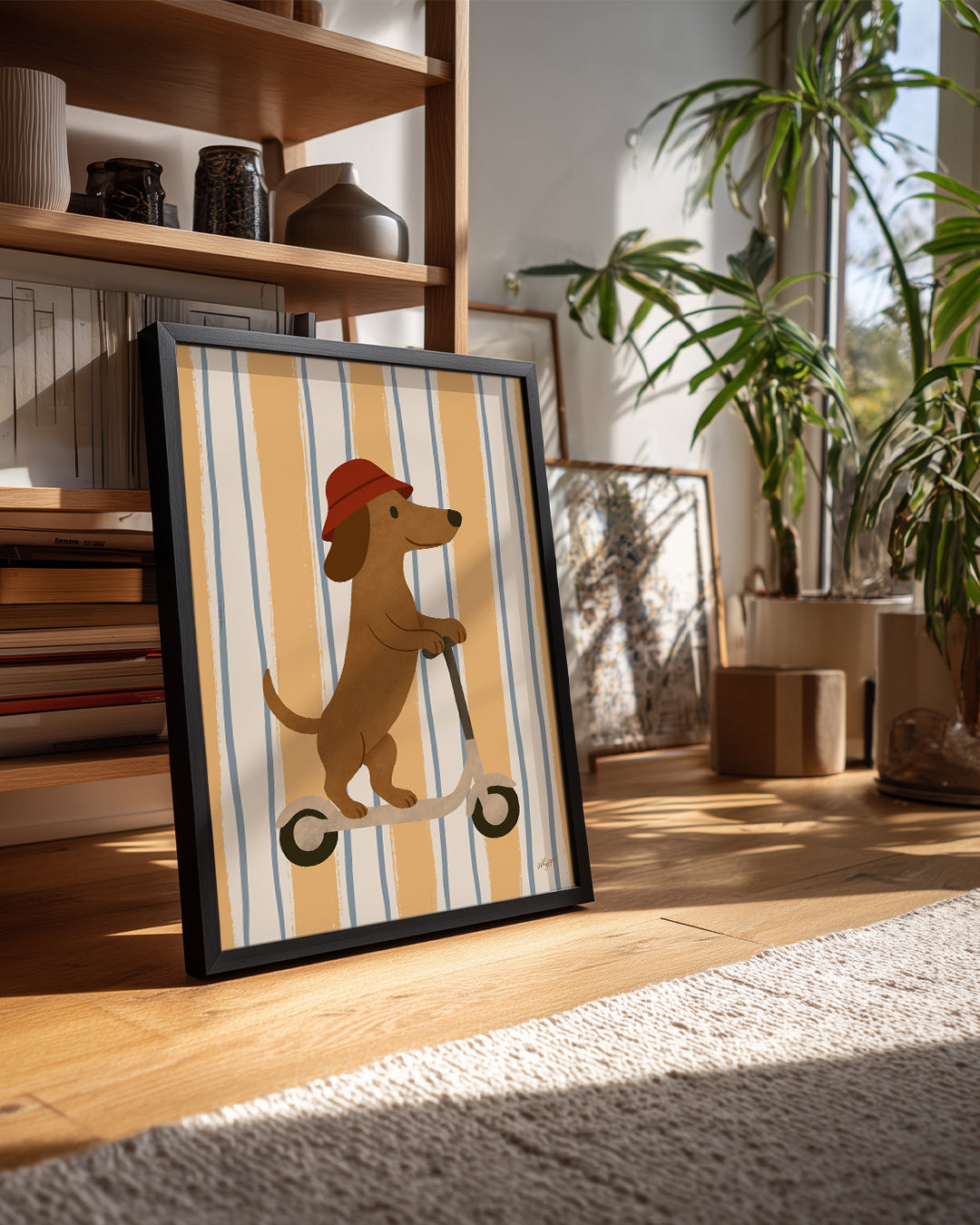 Köpek Scooter Kullanıyor - Eğlenceli Ve Sevimli Tasarım Poster Tablosu