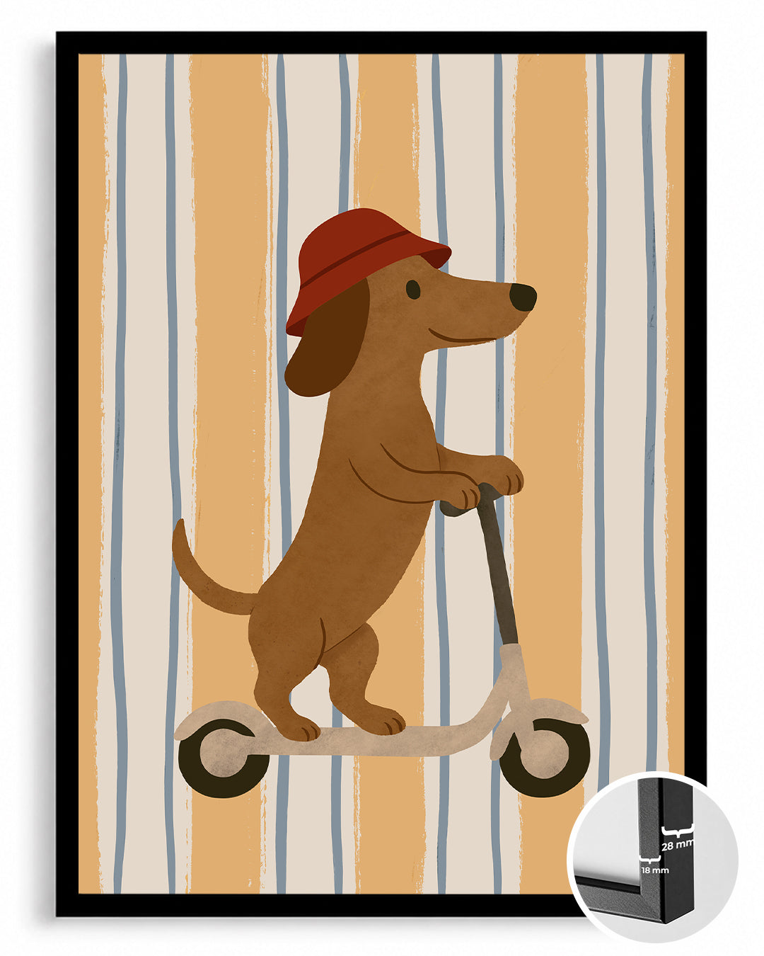 Köpek Scooter Kullanıyor - Eğlenceli Ve Sevimli Tasarım Poster Tablosu