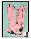 Kovboy Çizmesi - Pembe Pop Art Poster Tablosu