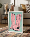 Kovboy Çizmesi - Pembe Pop Art Poster Tablosu