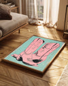 Kovboy Çizmesi - Pembe Pop Art Poster Tablosu
