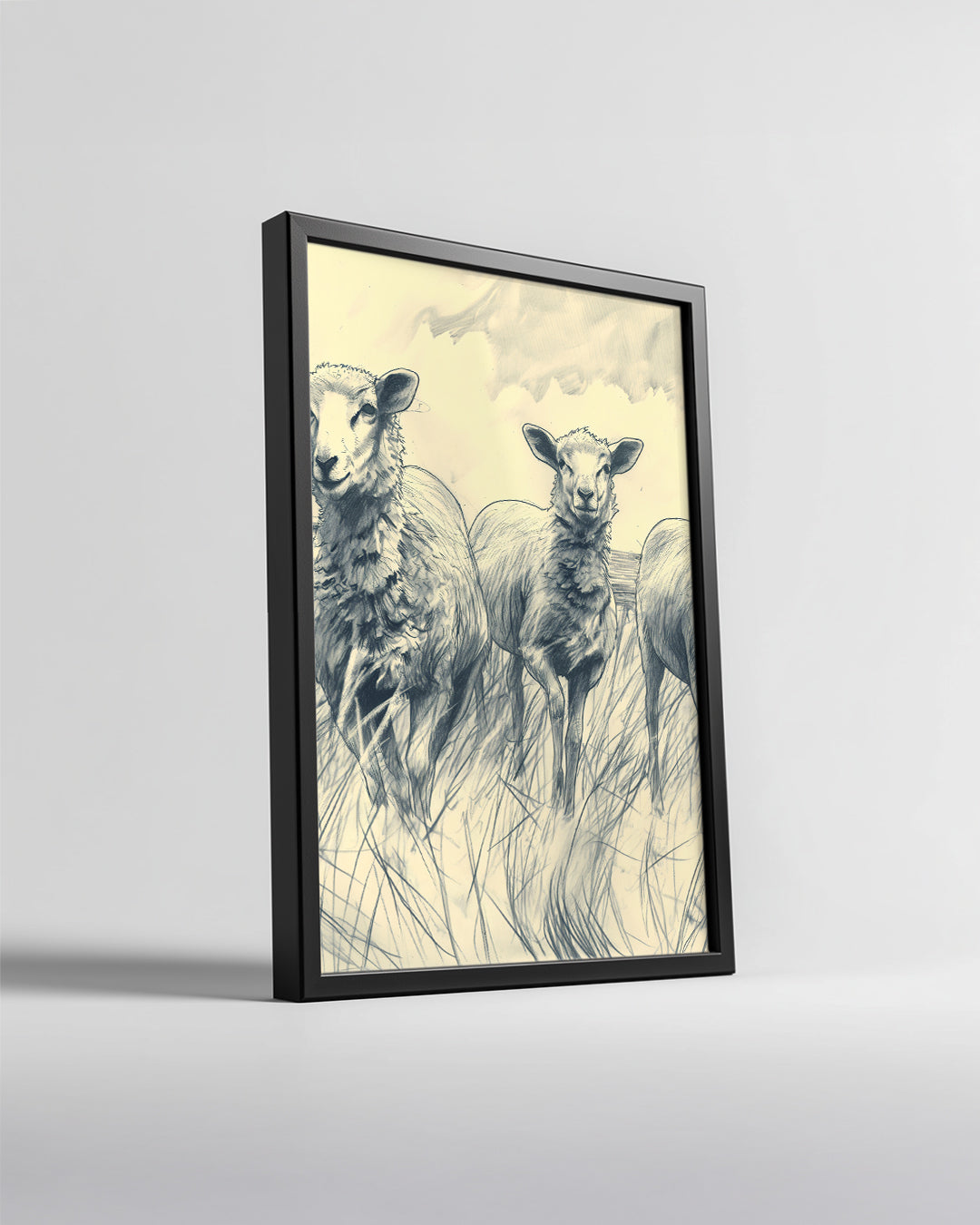 Koyun - Gruplar Halinde Otlayan Poster Tablosu