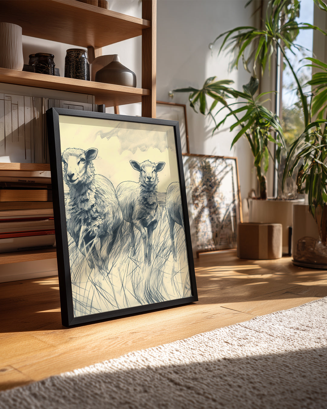 Koyun - Gruplar Halinde Otlayan Poster Tablosu