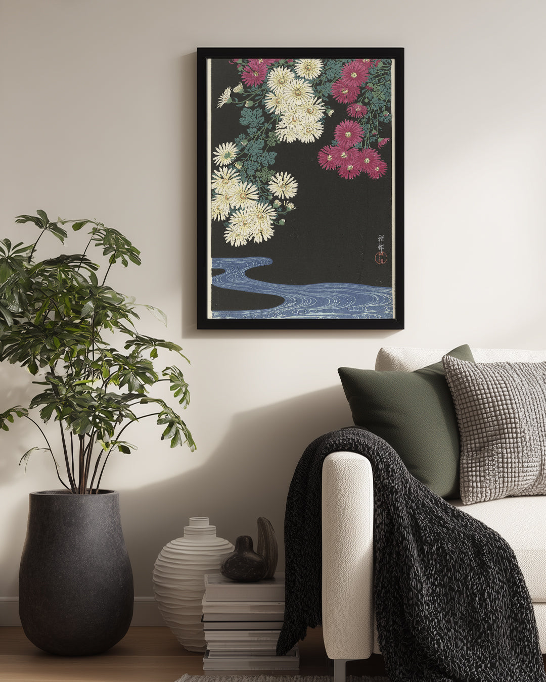 Krizantem Bahçesi - Gece Çiçekleri Poster Tablosu