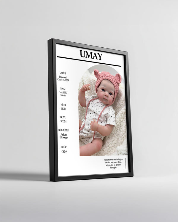 Küçük Mucize – Kişiselleştirilebilir Bebek Doğum Posteri