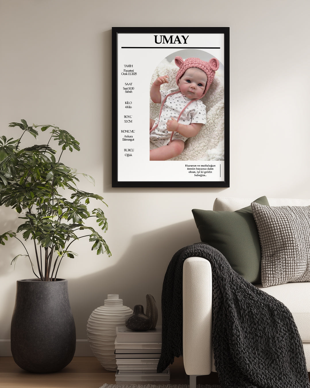 Küçük Mucize – Kişiselleştirilebilir Bebek Doğum Posteri