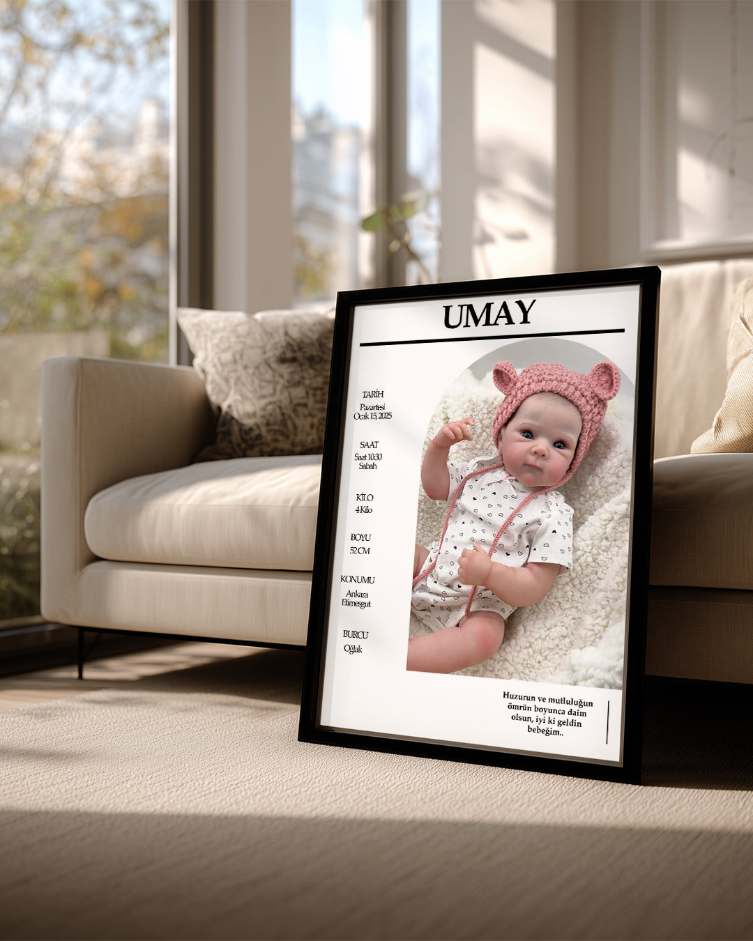 Küçük Mucize – Kişiselleştirilebilir Bebek Doğum Posteri
