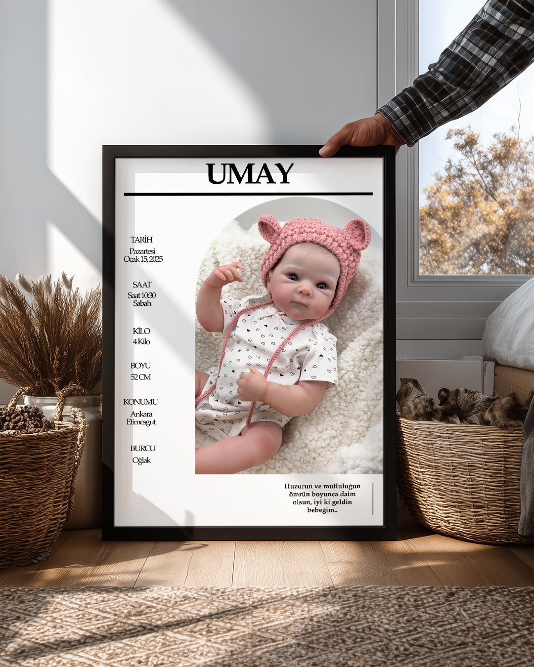 Küçük Mucize – Kişiselleştirilebilir Bebek Doğum Posteri