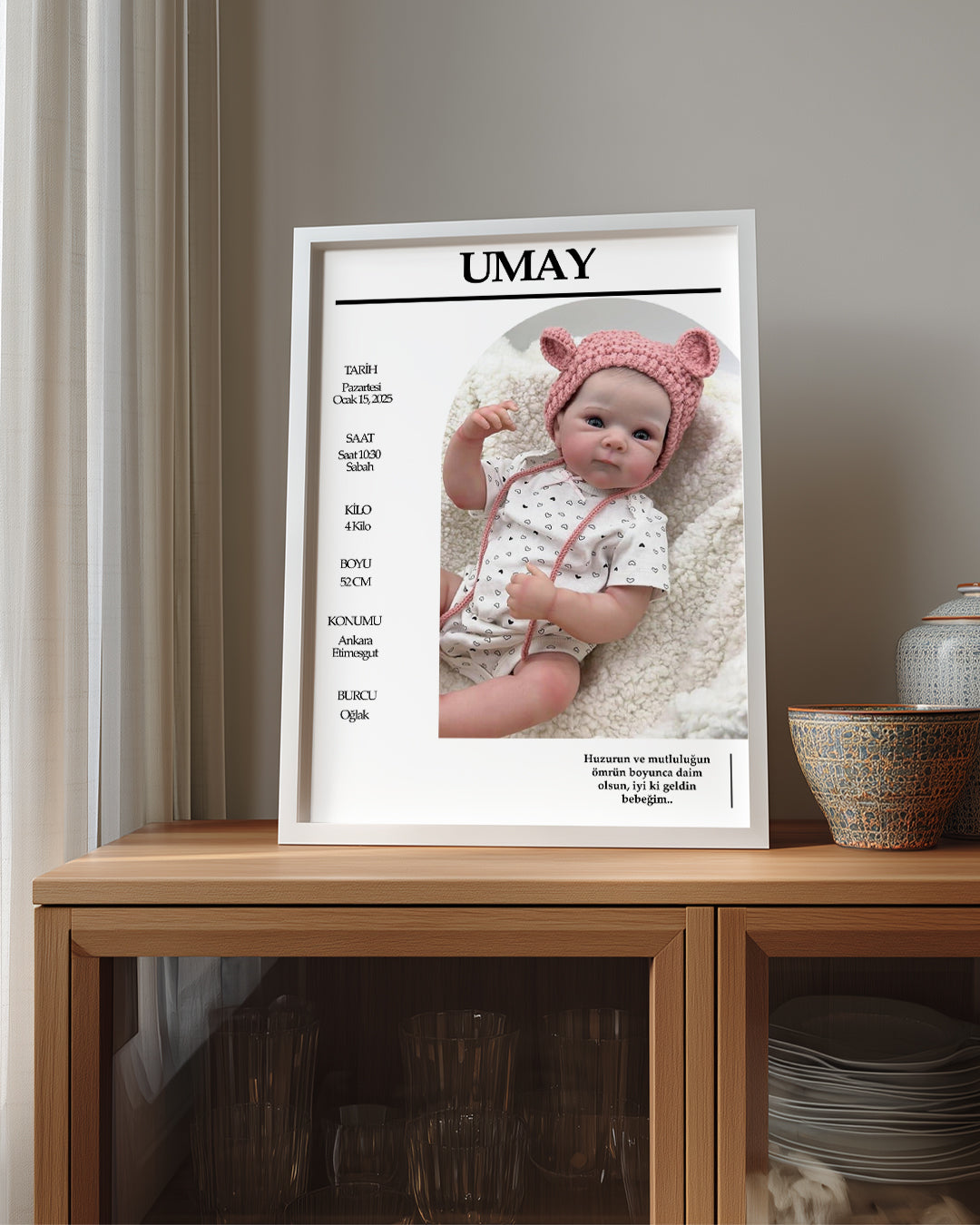 Küçük Mucize – Kişiselleştirilebilir Bebek Doğum Posteri