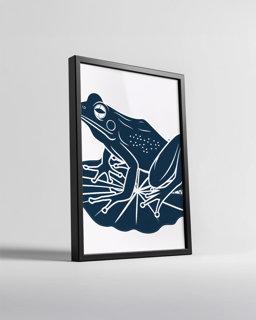 Kurbağa - Su Lalesi Üzerinde Poster Tablosu