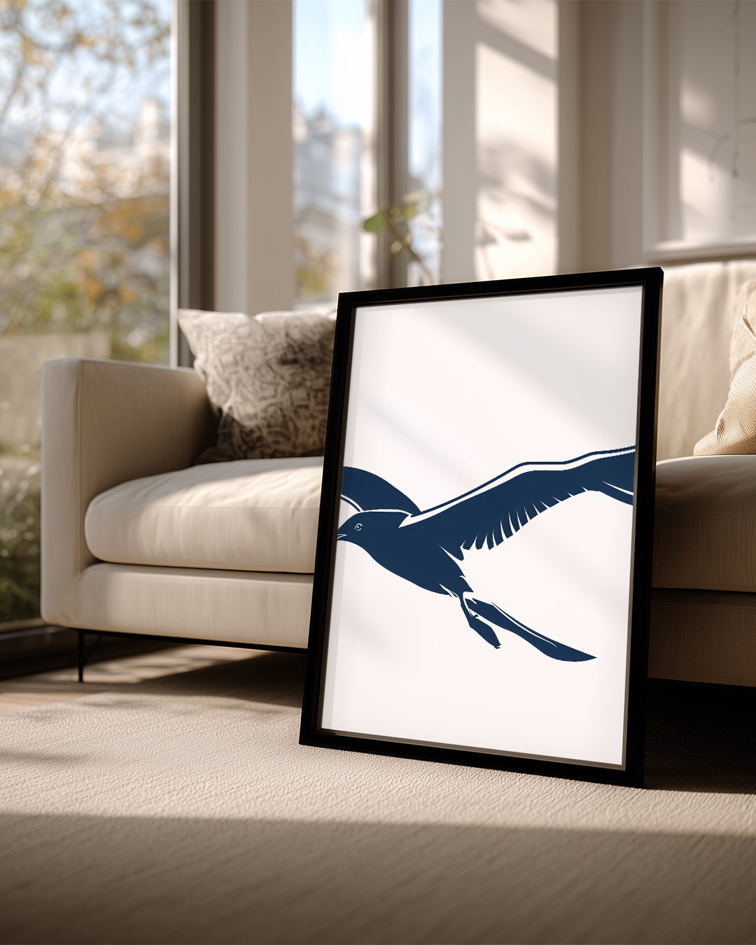 Kuş - Uçan Siyah Siluet Poster Tablosu