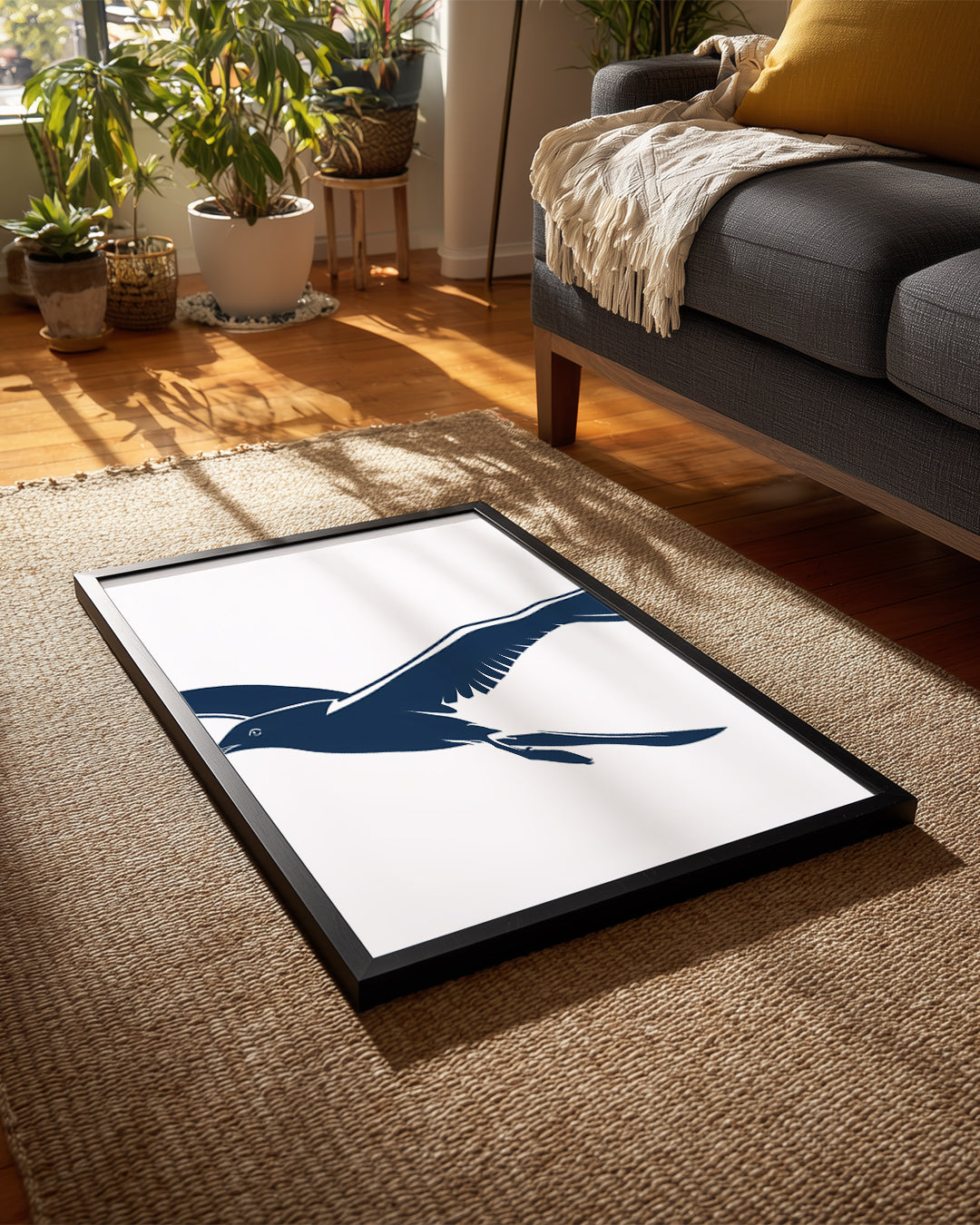 Kuş - Uçan Siyah Siluet Poster Tablosu