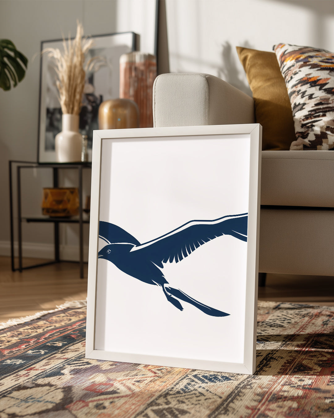 Kuş - Uçan Siyah Siluet Poster Tablosu